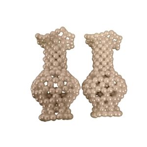 1970's 2 Beaded Flower Vase size Small